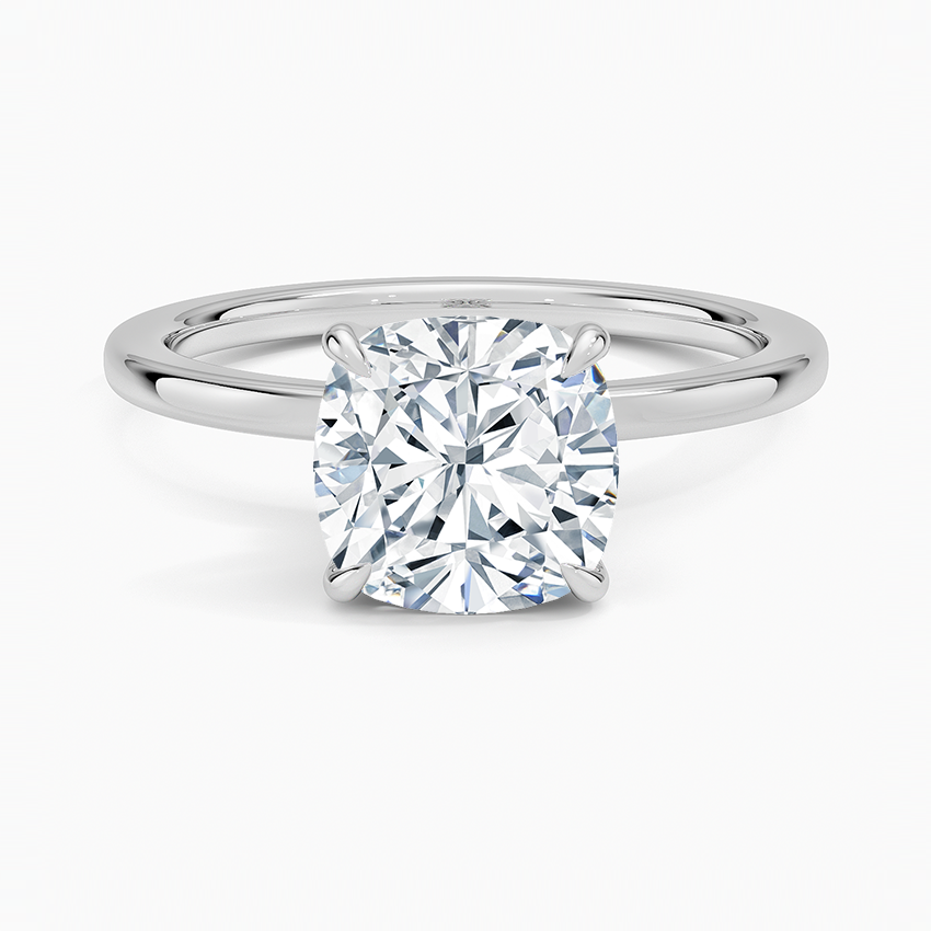 Louisa Cushion lab-grown diamond ring, top, 2 ct