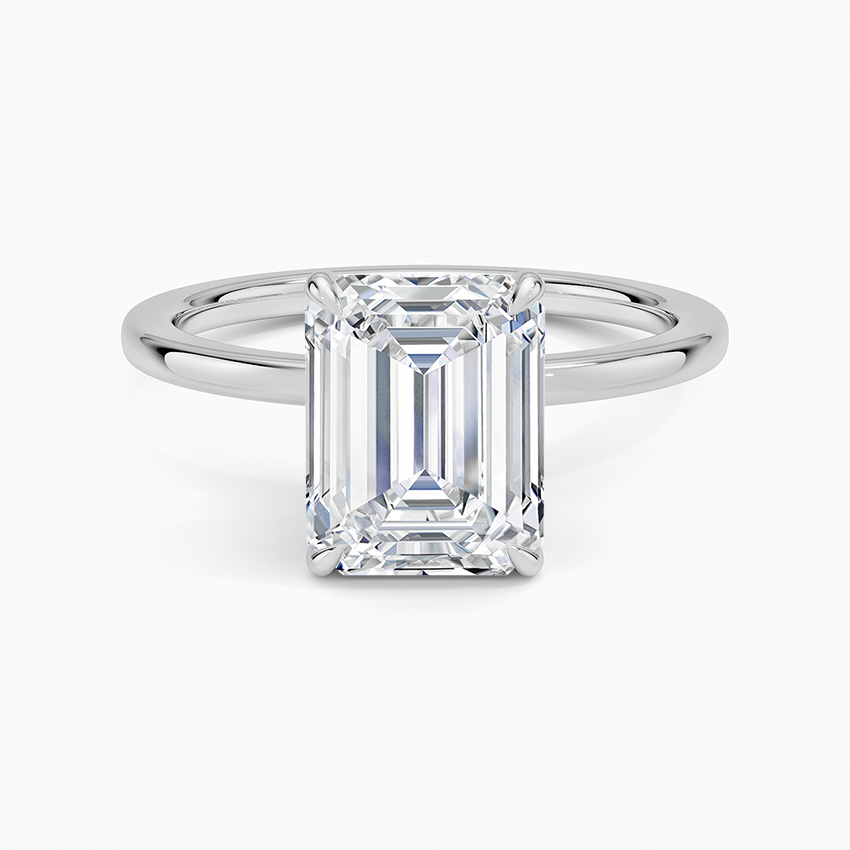 Madeleine Emerald lab-grown diamond ring, top, 2 ct