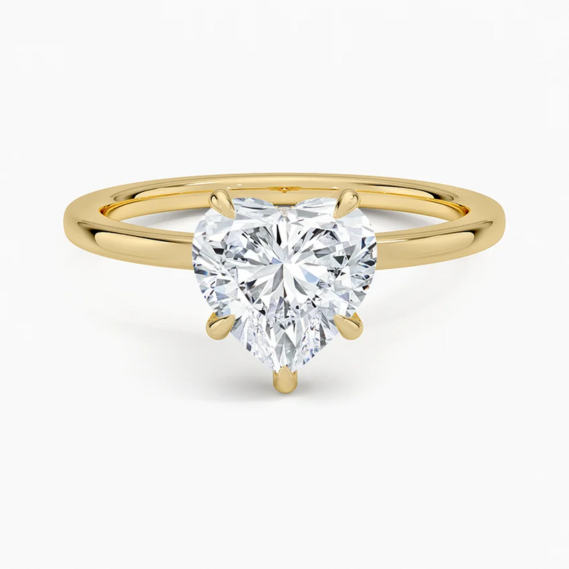 Natalie Heart lab-grown diamond ring, top view, 2 carat