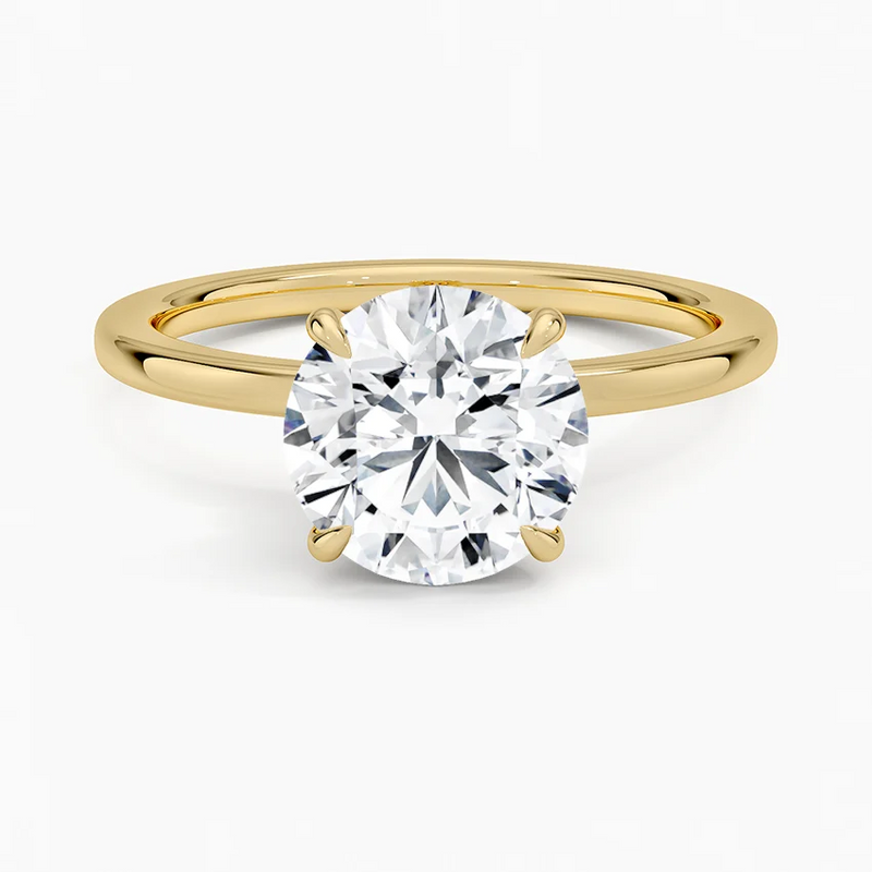 Penelope Round lab-grown diamond ring, top view, 2 carat