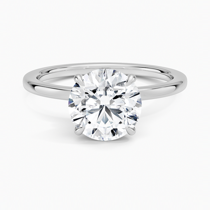 Penelope Round lab-grown diamond ring, top, 2 ct