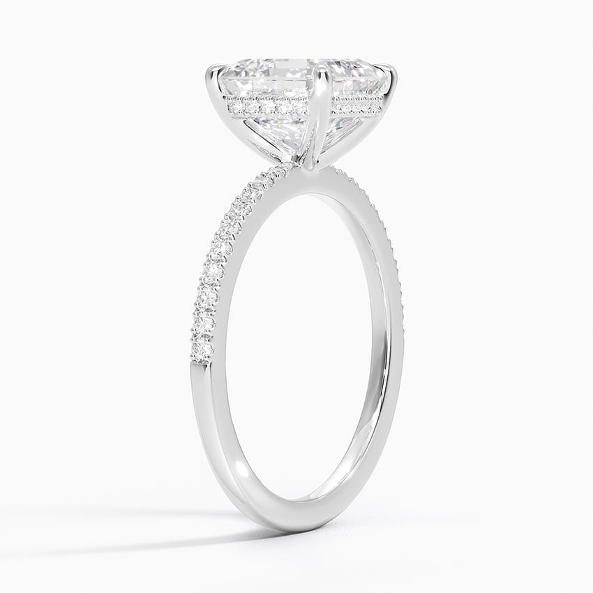 Exuma Asscher lab-grown diamond ring, side1, 2 ct