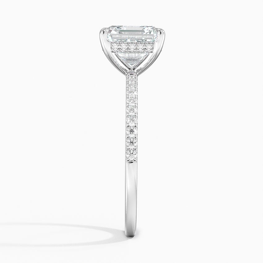 Exuma Asscher lab-grown diamond ring, side2, 2 ct