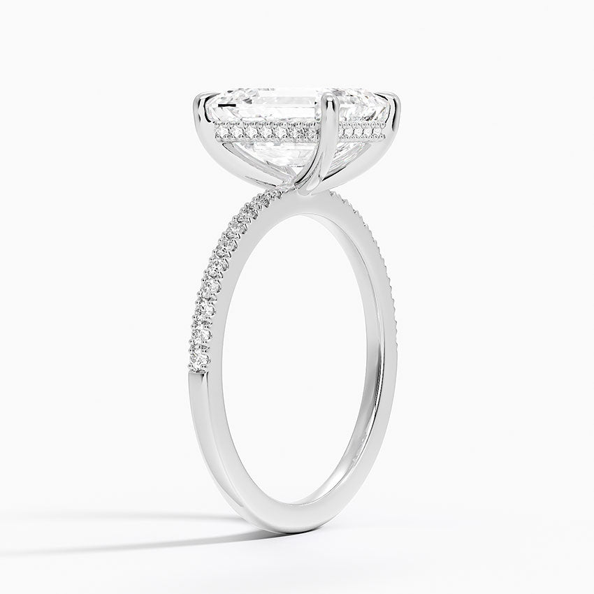 Sophia Emerald lab-grown diamond ring, side1, 2 ct