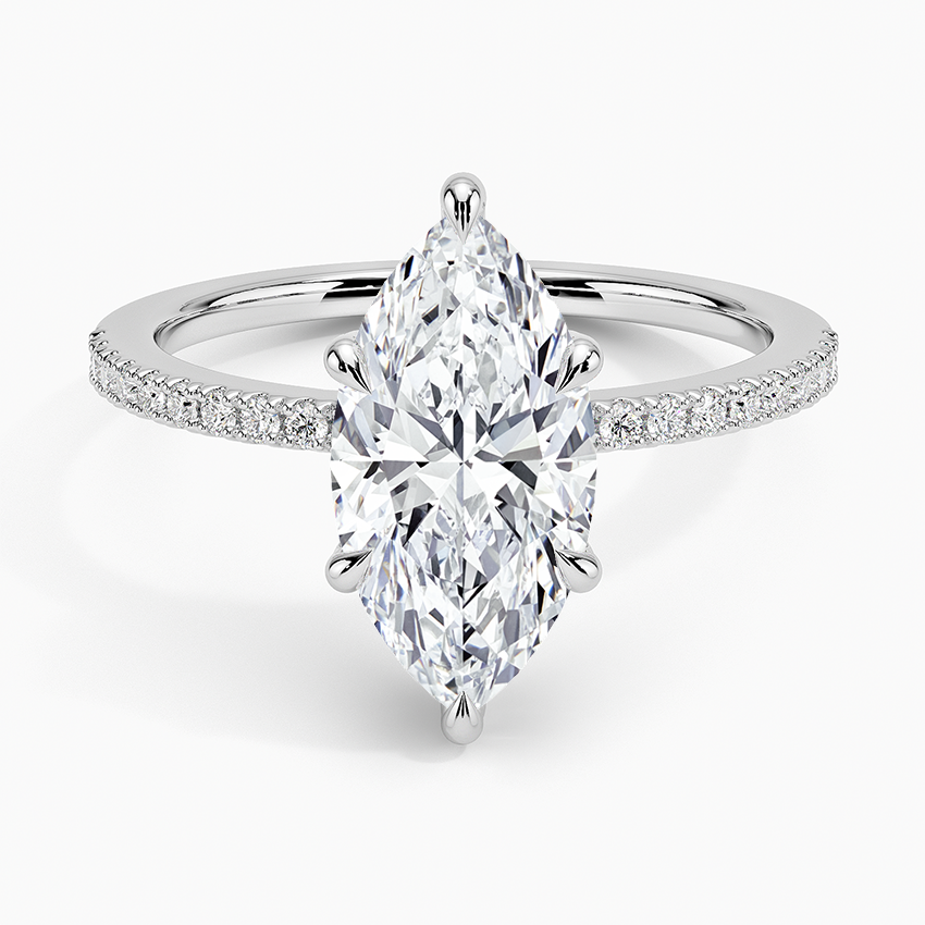Theresa Marquise lab-grown diamond ring, top, 2 ct