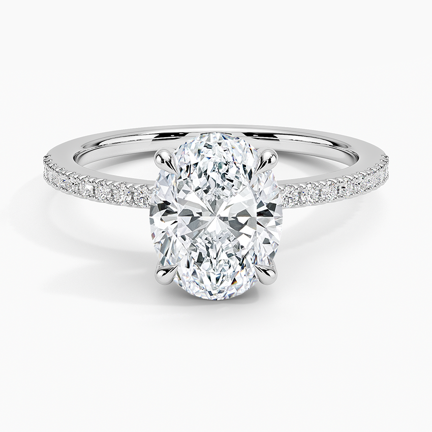 Vivienne Oval lab-grown diamond ring, top, 2 ct