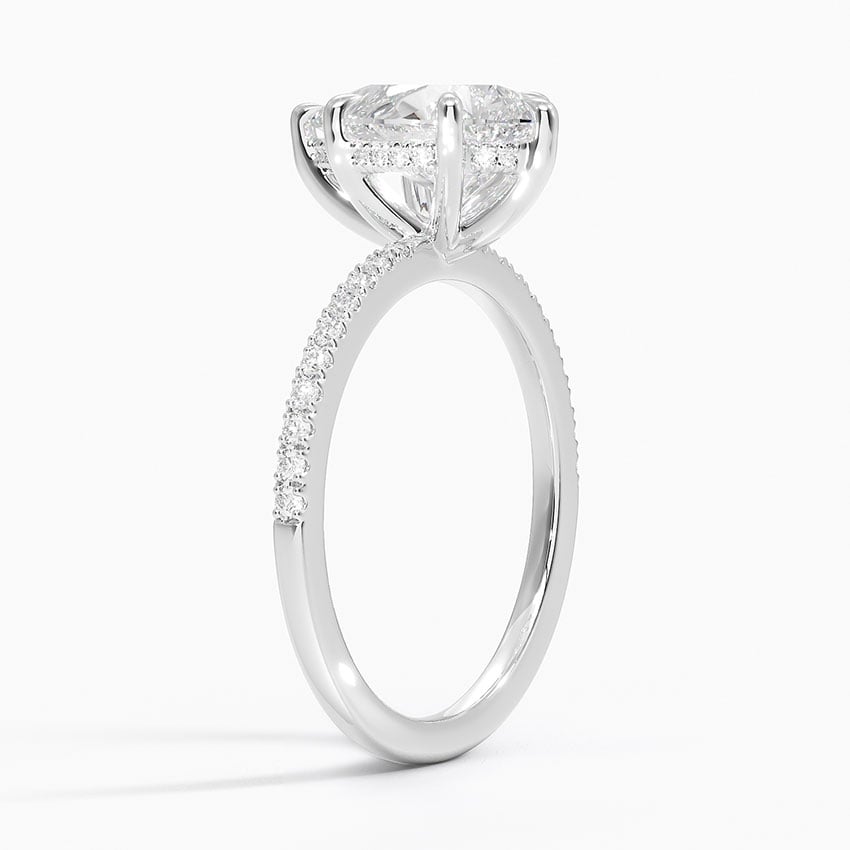 Abigail Pear lab-grown diamond ring, side1, 2 ct
