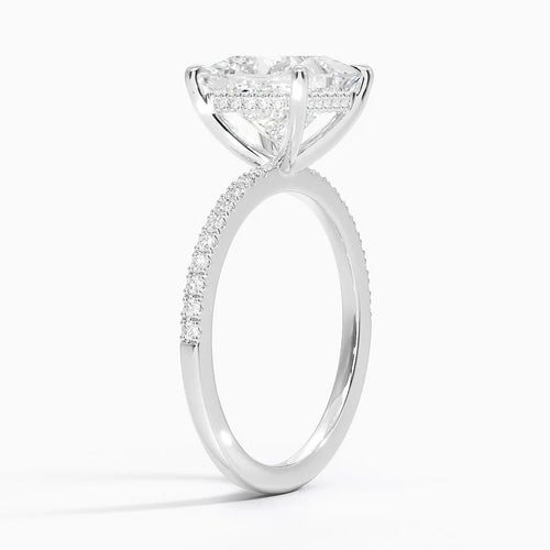 Alice Princess lab-grown diamond ring, side view, 2 carat