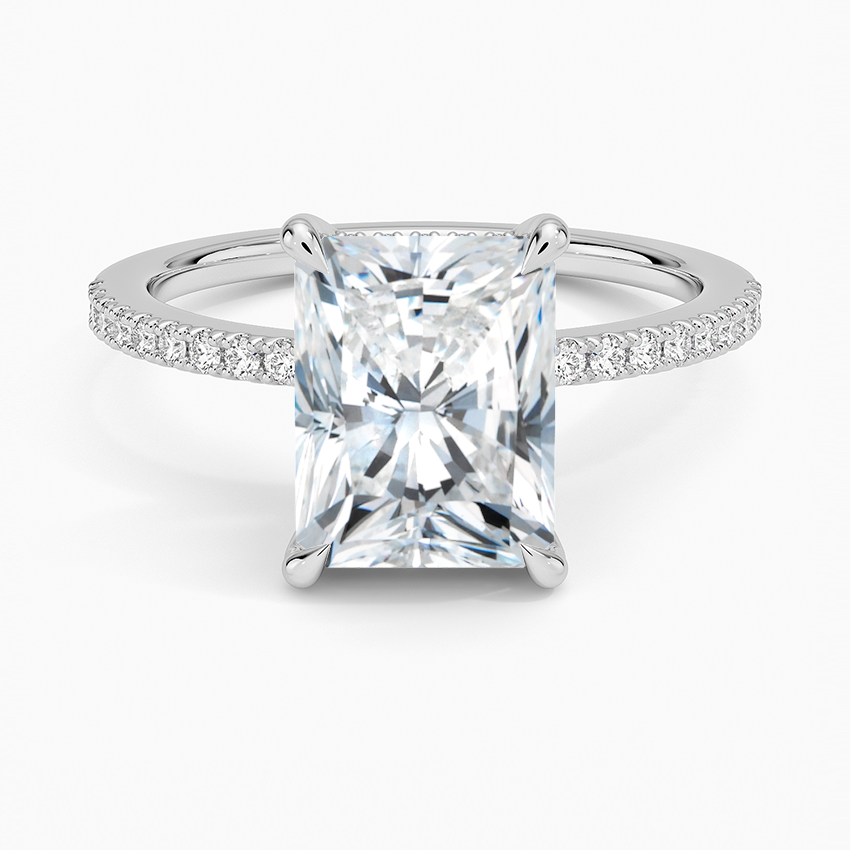 Bianca Radiant lab-grown diamond ring, top, 2 ct