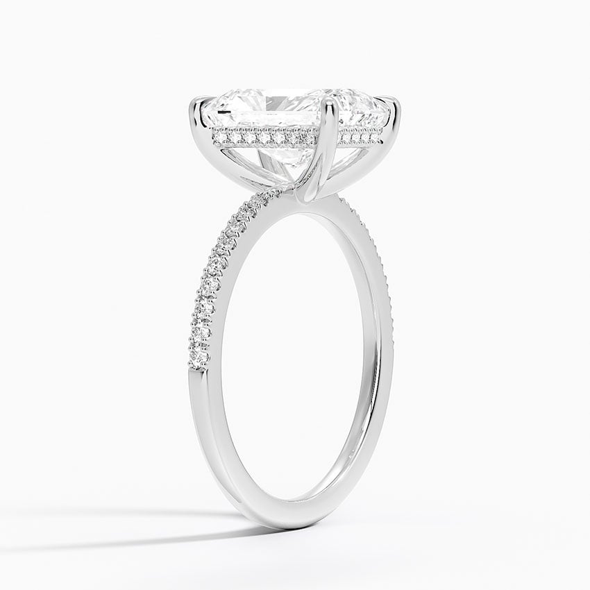 Bianca Radiant lab-grown diamond ring, side1, 2 ct