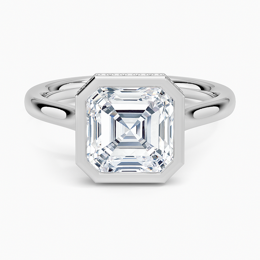 Dorothy Asscher lab-grown diamond ring, top, 2 ct