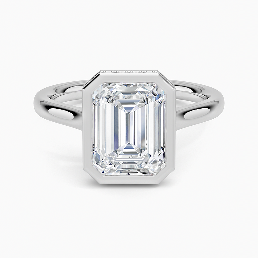 Aruba Emerald lab-grown diamond ring, top, 2 ct