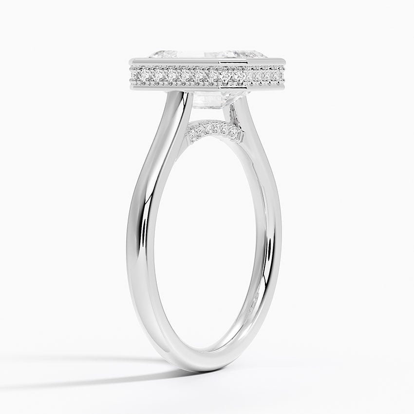 Aruba Emerald lab-grown diamond ring, side1, 2 ct