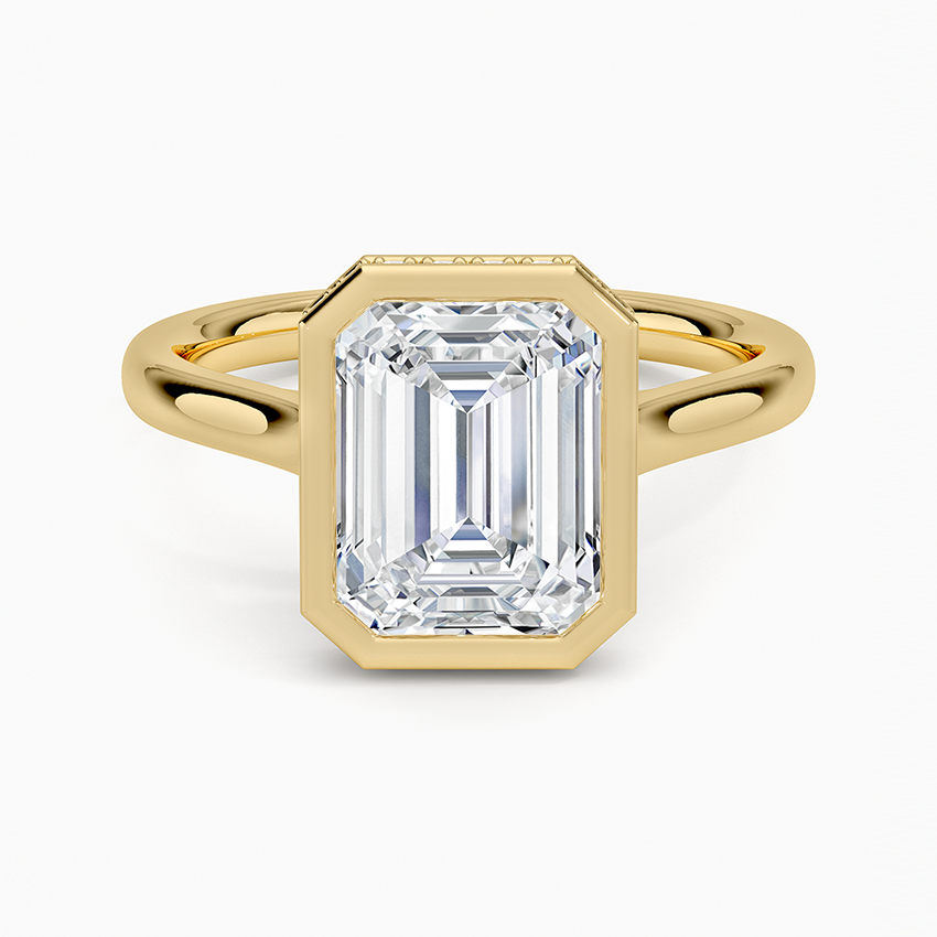 Aruba Emerald lab-grown diamond ring, top, 2 ct