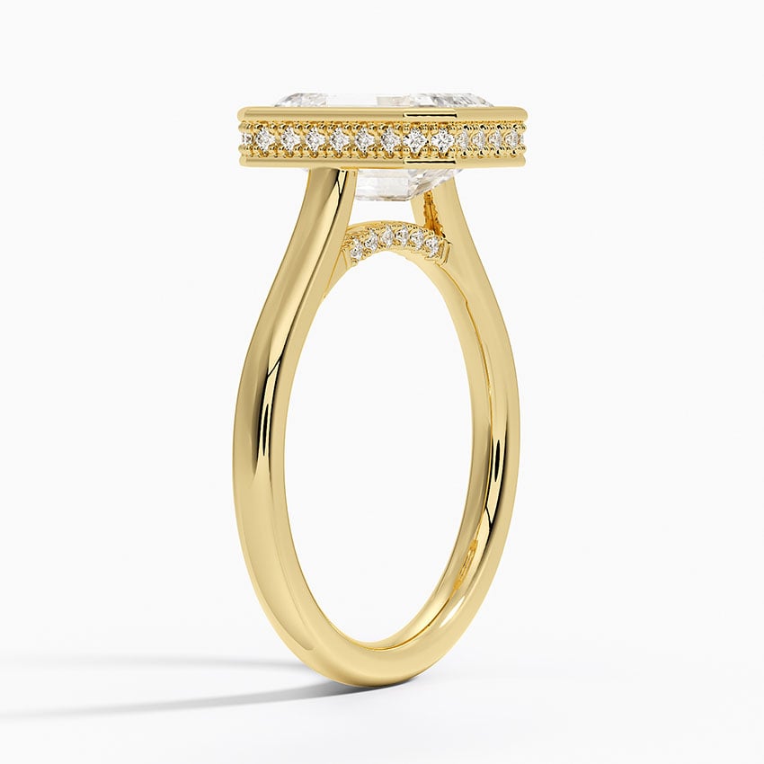 Aruba Emerald lab-grown diamond ring, side1, 2 ct