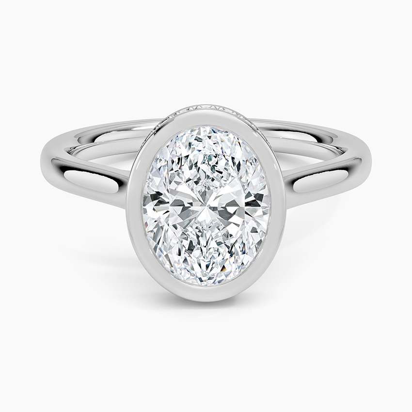 Venice Oval lab-grown diamond ring, top, 2 ct