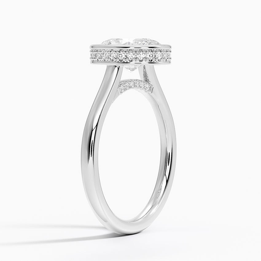 Venice Oval lab-grown diamond ring, side1, 2 ct