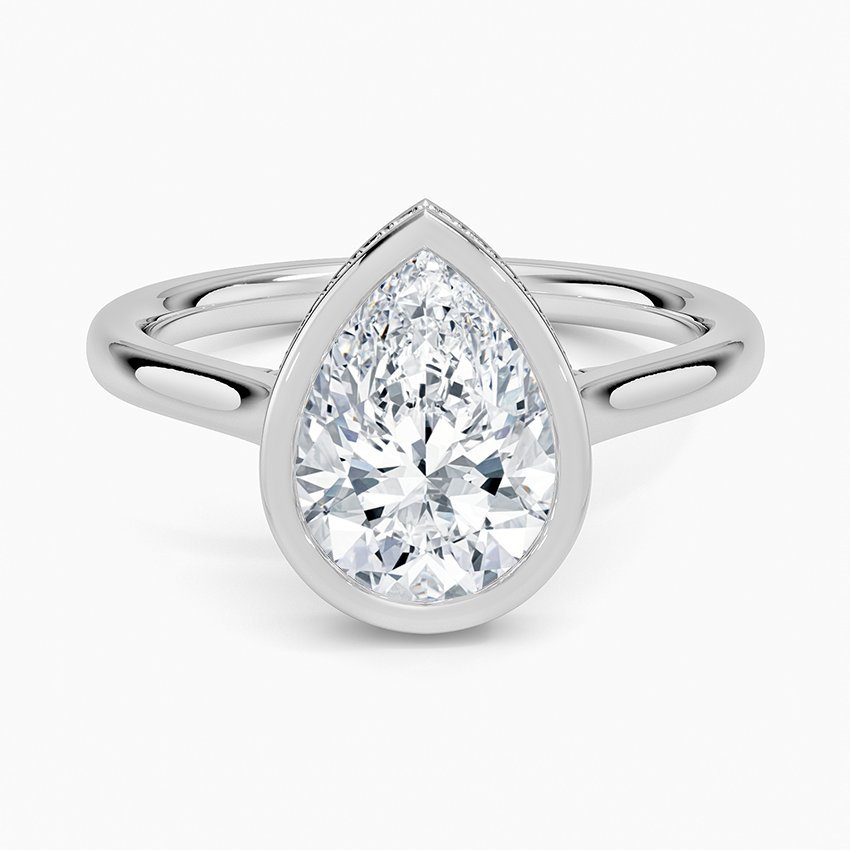 Chester Pear lab-grown diamond ring, top, 2 ct