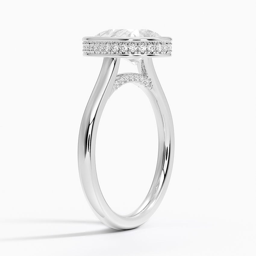 Chester Pear lab-grown diamond ring, side1, 2 ct