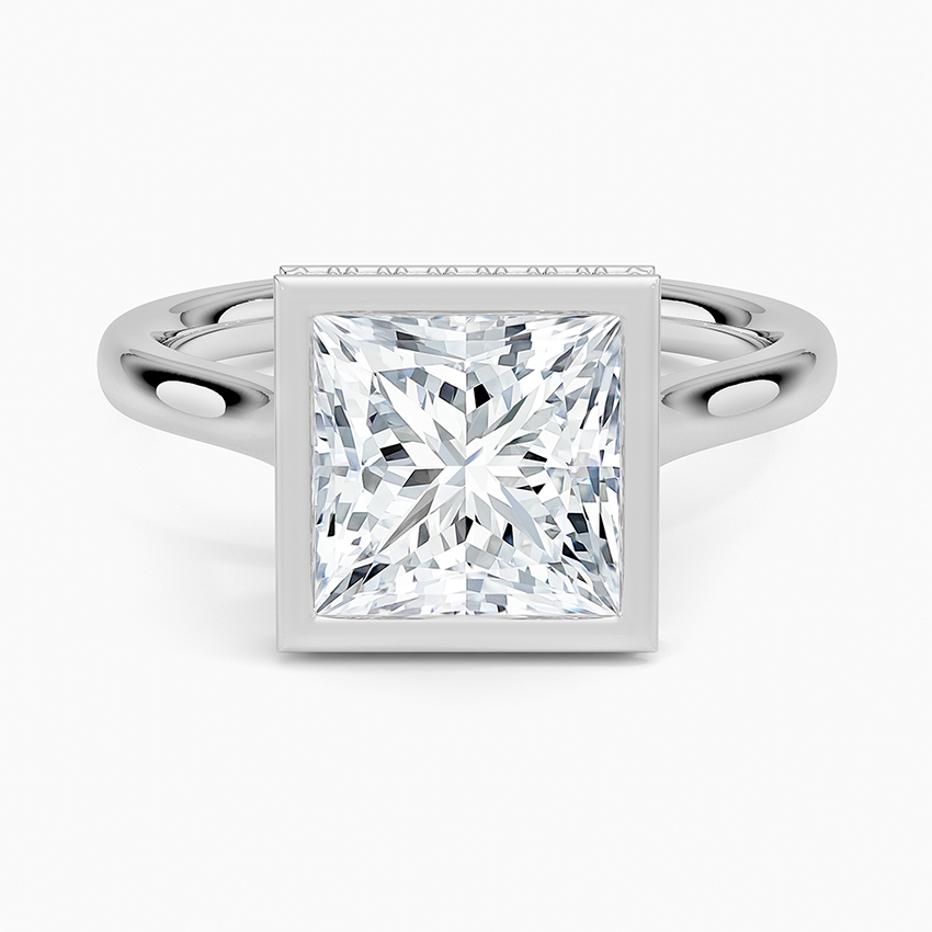 Francesca Princess lab-grown diamond ring, top, 2 ct