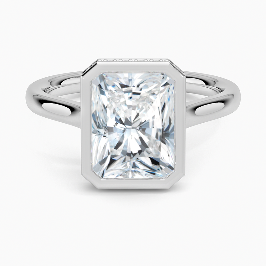 Giselle Radiant lab-grown diamond ring, top, 2 ct