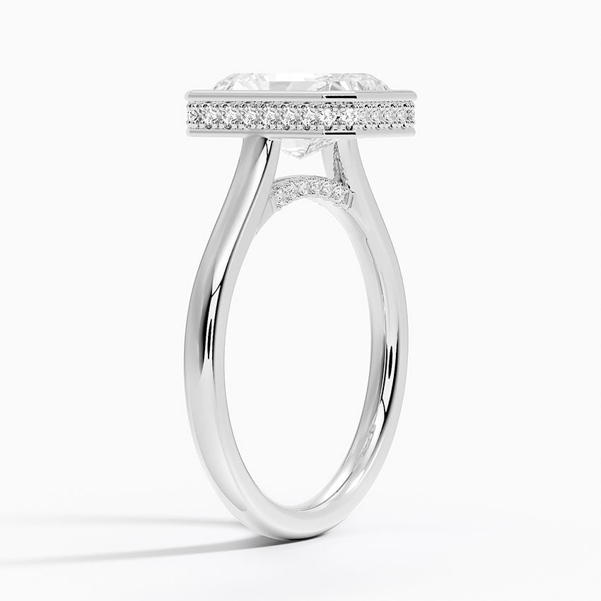 Giselle Radiant lab-grown diamond ring, side1, 2 ct
