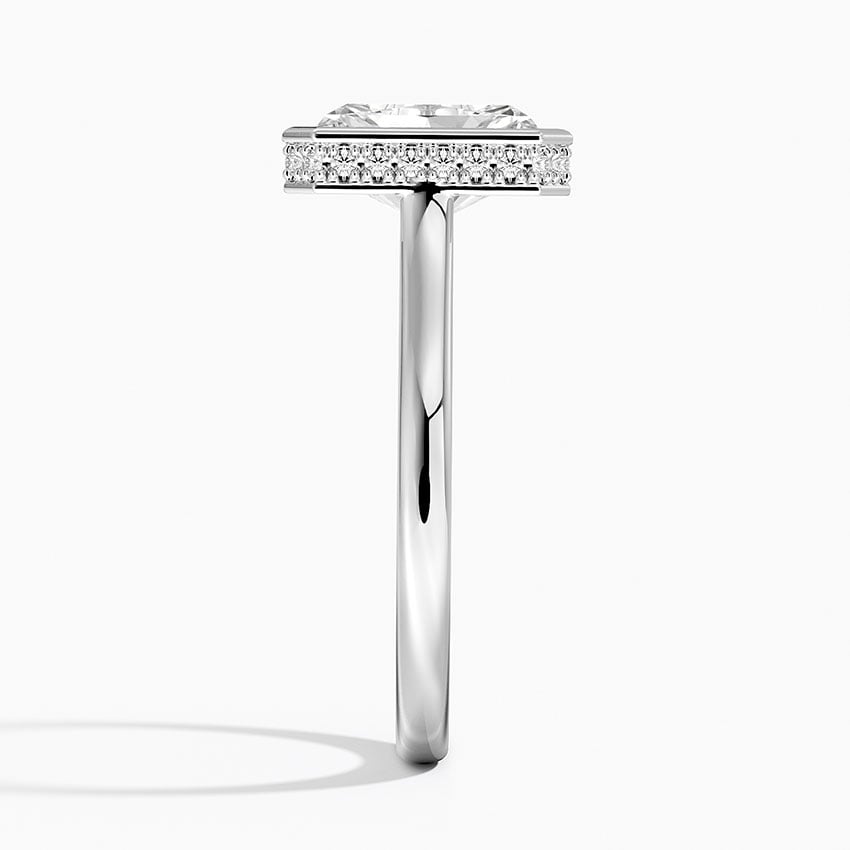 Giselle Radiant lab-grown diamond ring, side2, 2 ct