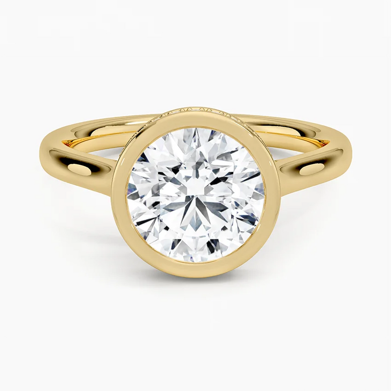 Harriet Round lab-grown diamond ring, top view, 2 carat