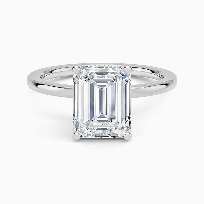 Boulder Emerald lab-grown diamond ring, top, 2 ct