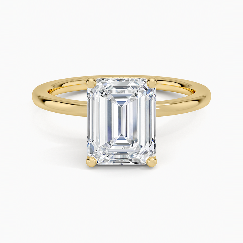 Boulder Emerald lab-grown diamond ring, top, 2 ct