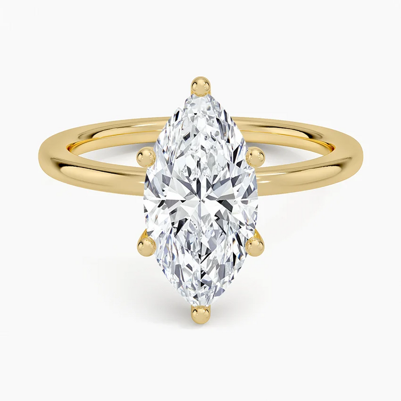 Josephine Marquise lab-grown diamond ring, top view, 2 carat