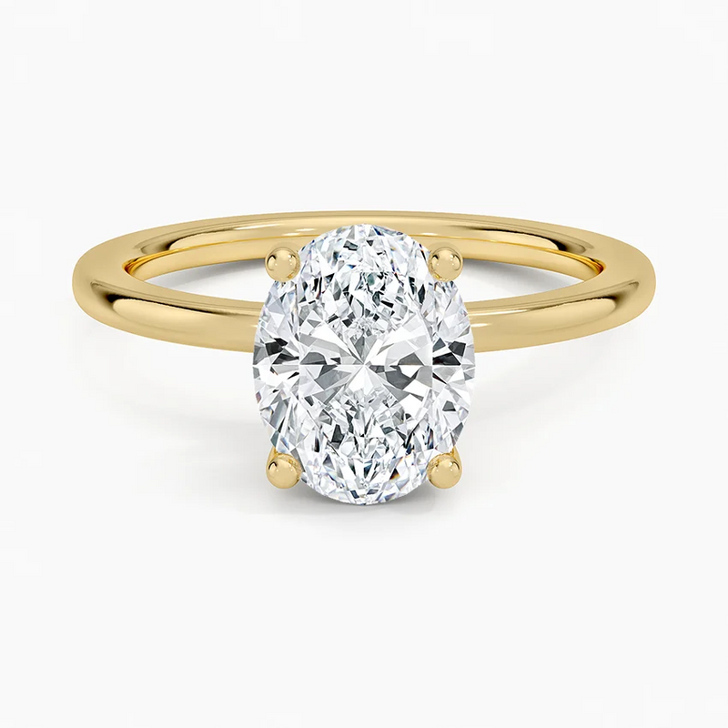 Portsmouth Oval lab-grown diamond ring, top view, 2 carat