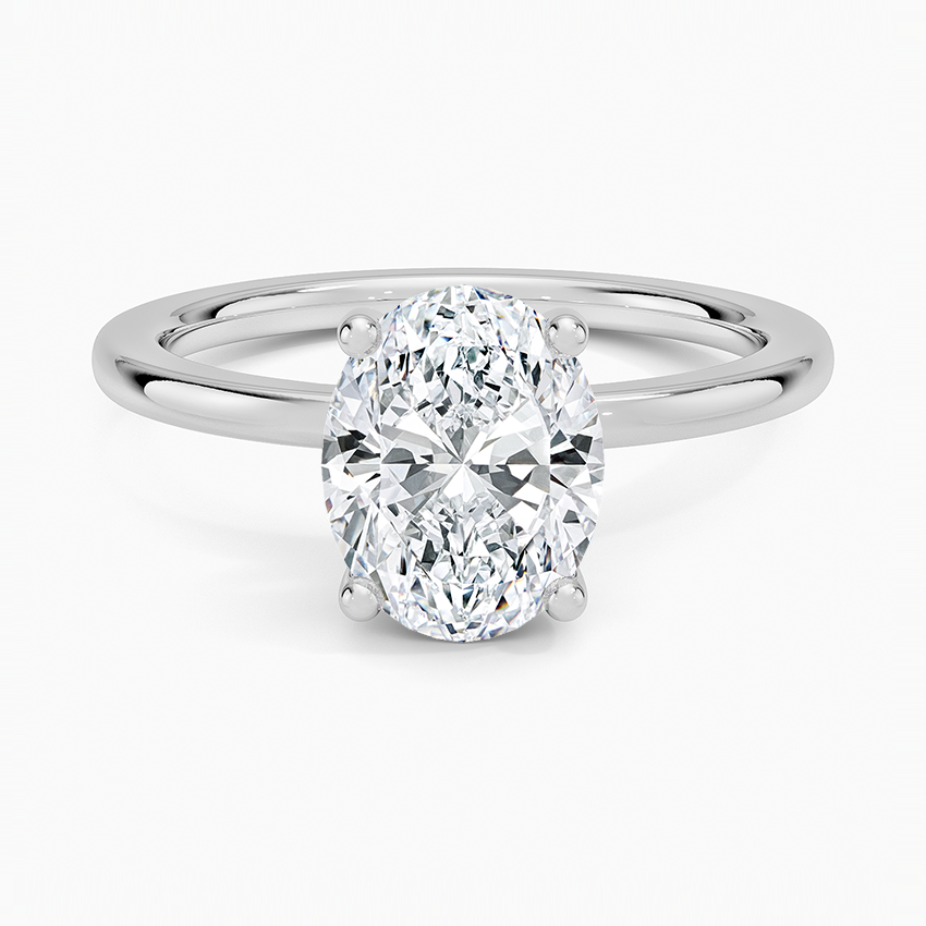 Portsmouth Oval lab-grown diamond ring, top, 2 ct