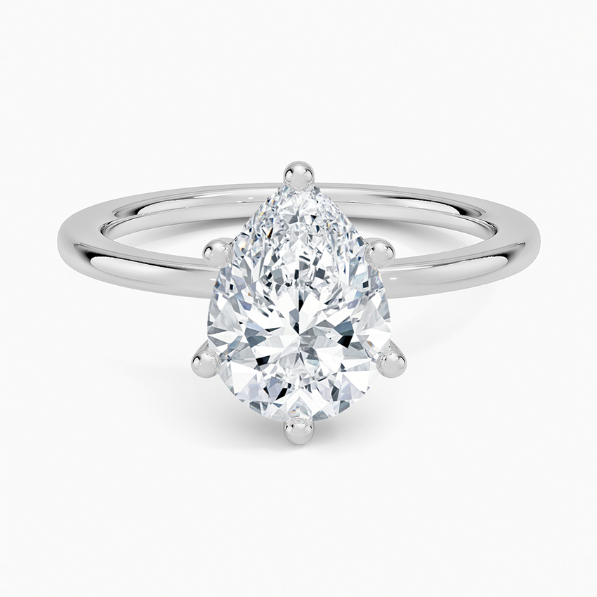Kristen Pear lab-grown diamond ring, top, 2 ct
