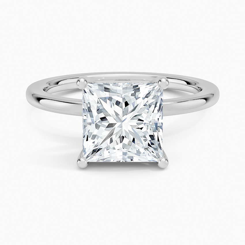 Lucille Princess lab-grown diamond ring, top, 2 ct