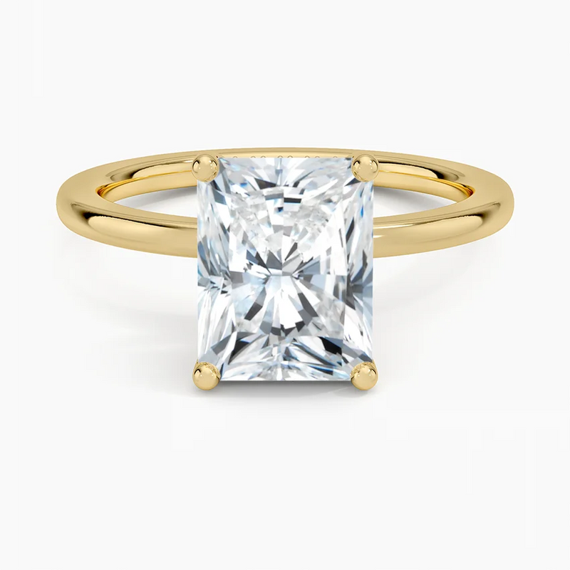 Marianne Radiant lab-grown diamond ring, top view, 2 carat