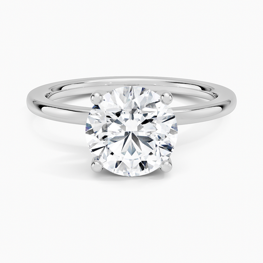 Nadine Round lab-grown diamond ring, top, 2 ct