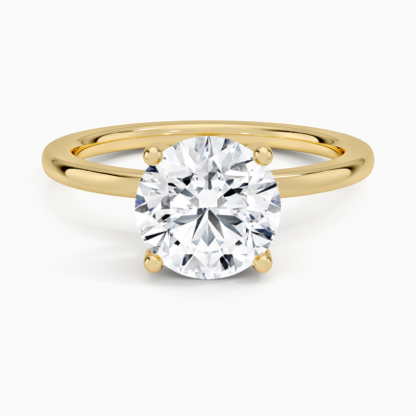 Nadine Round lab-grown diamond ring, top, 2 ct