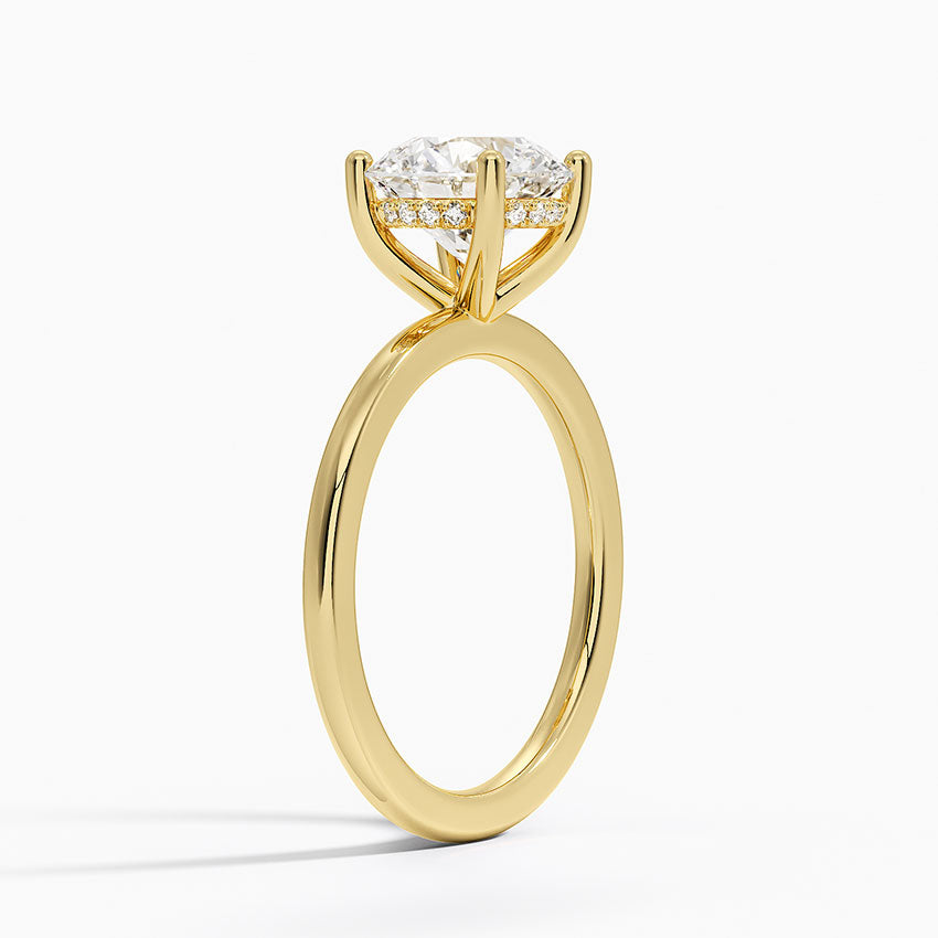 Nadine Round lab-grown diamond ring, side1, 2 ct