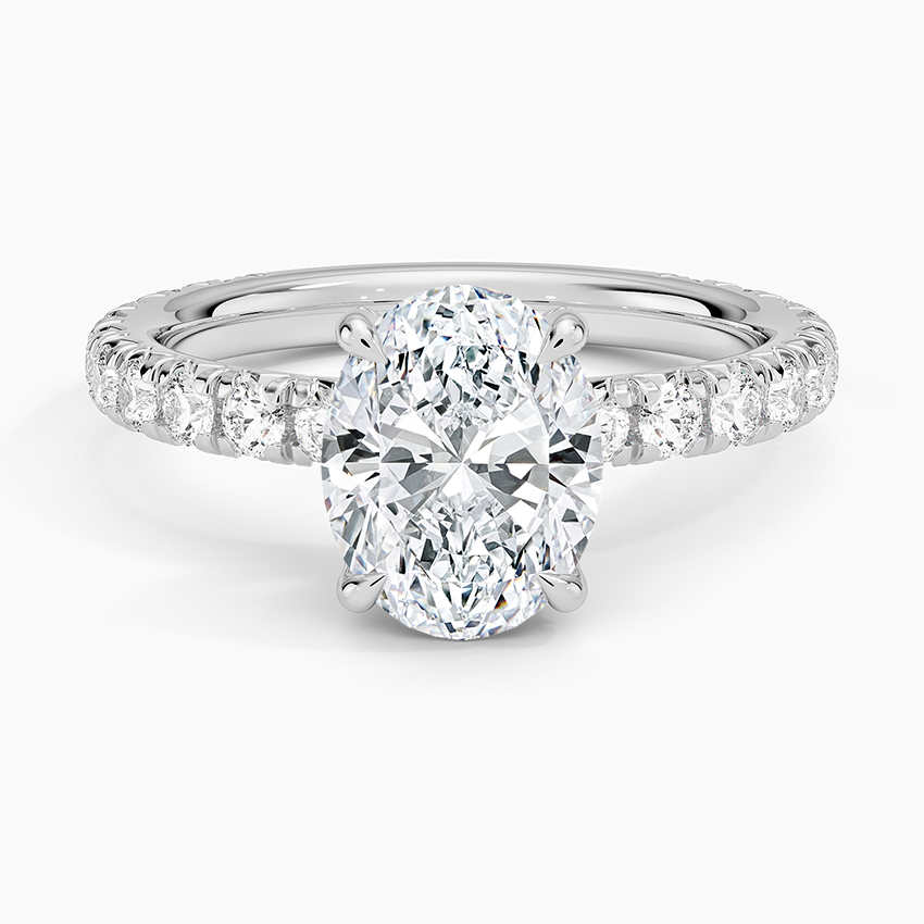 Philippa Oval lab-grown diamond ring, top, 2 ct