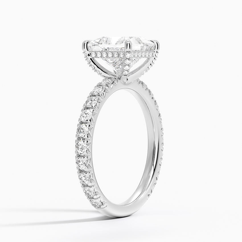 Ramona Princess lab-grown diamond ring, side1, 2 ct