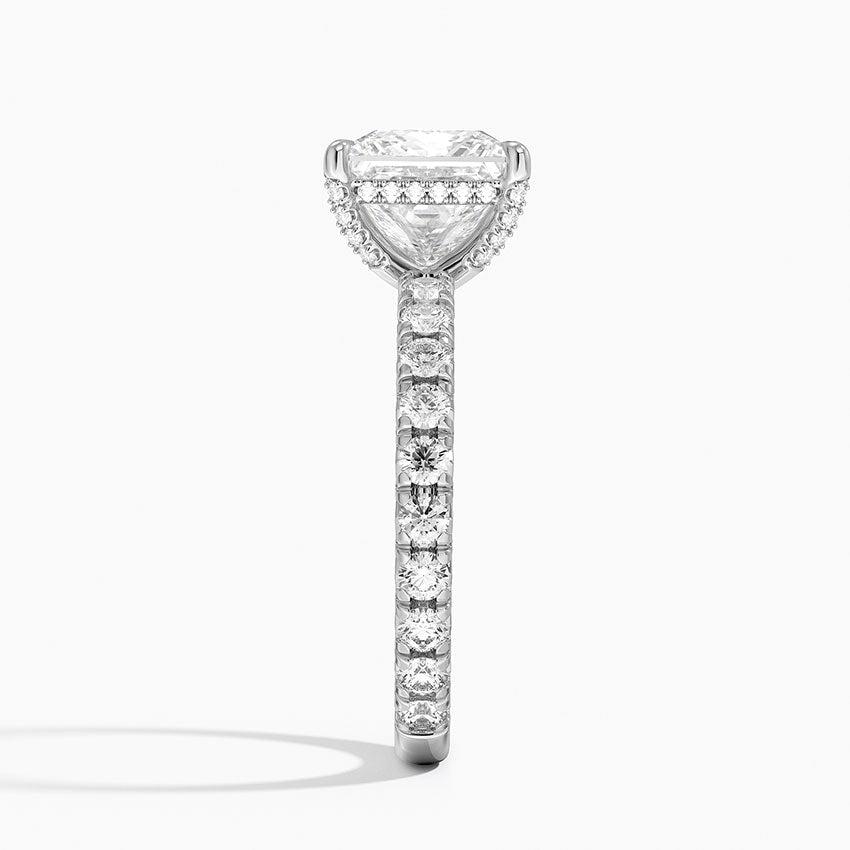 Ramona Princess lab-grown diamond ring, side2, 2 ct