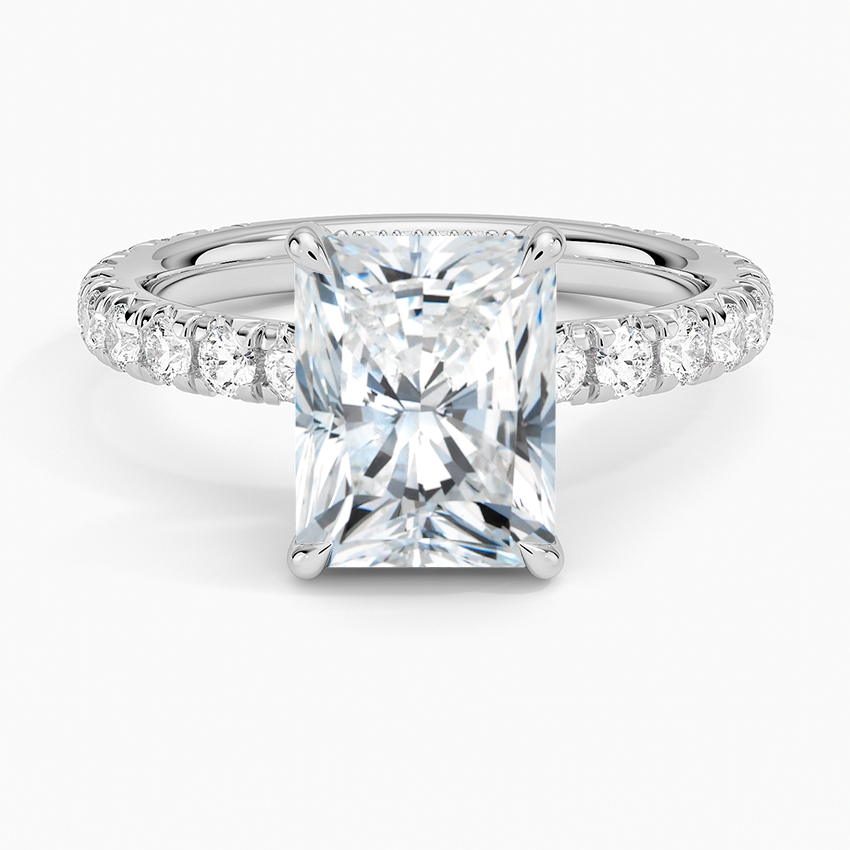 Serena Radiant lab-grown diamond ring, top, 2 ct