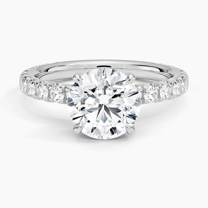 Tabitha Round lab-grown diamond ring, top view, 2 carat