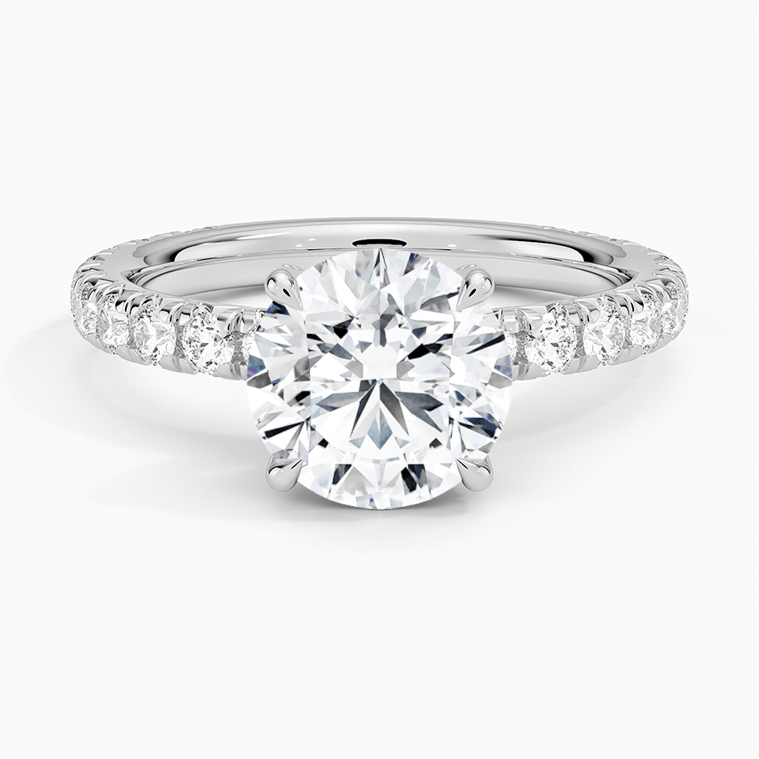 Tabitha Round lab-grown diamond ring, top, 2 ct