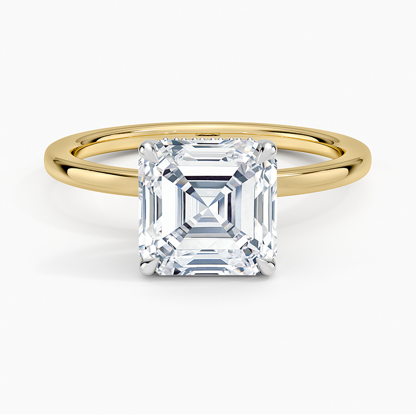 Valerie Asscher lab-grown diamond ring, top view, 2 carat