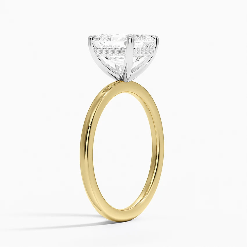 Valerie Asscher lab-grown diamond ring, side view, 2 carat