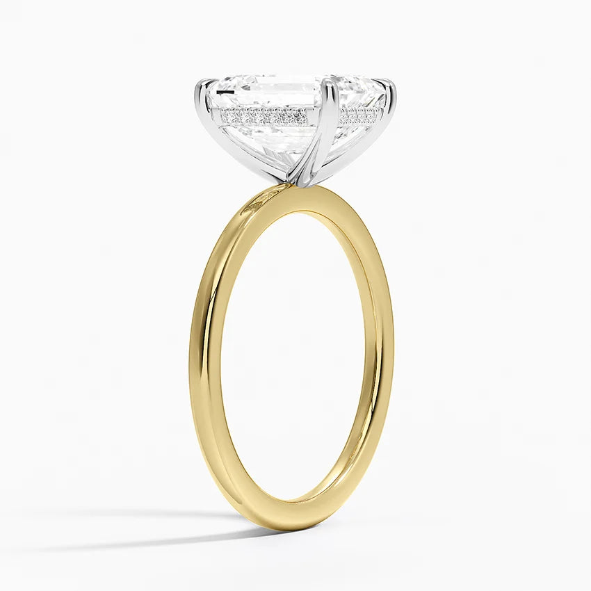 Winifred Emerald lab-grown diamond ring, side view, 2 carat