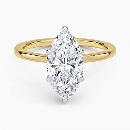 Alexandra Marquise lab-grown diamond ring, top view, 2 carat