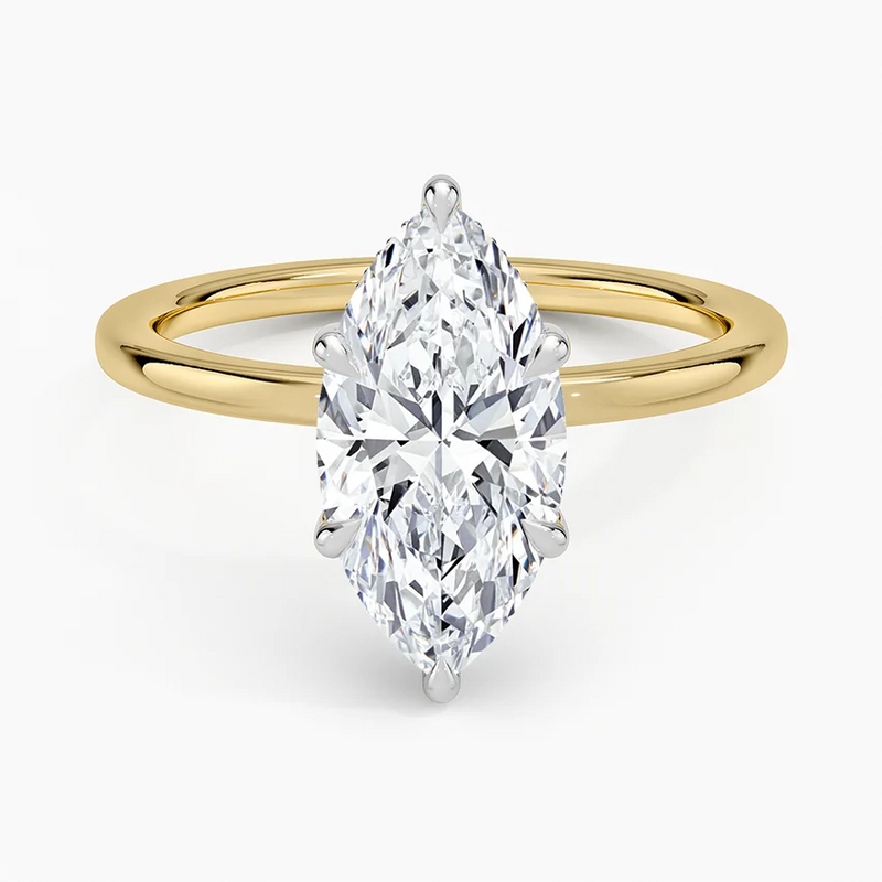 Alexandra Marquise lab-grown diamond ring, top view, 2 carat